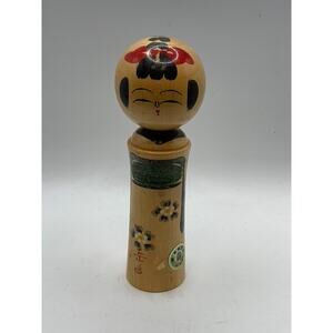 VINTAGE Brown Handmade Japanese Kokeshi Cylinder Doll